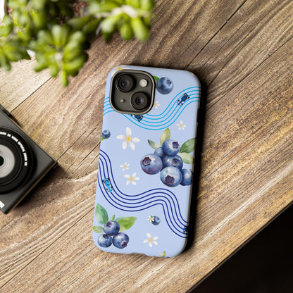 Blue F1 Williams and Blueberries Phone Case, Trendy F1 Gift, Formula 1 Gift, Cute Fruit F1 Phone Case, Unique Phone Case