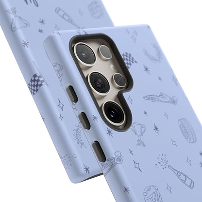 Blue Doodle "Simply Lovely" F1 Phone Case Design