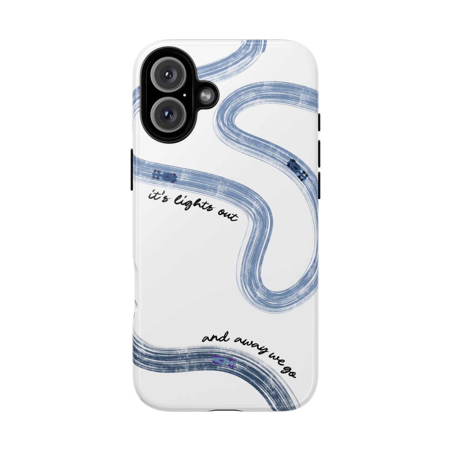 F1 Phone Case Blue Painted "its lights out and away we go", Trendy F1 Gift, Formula 1 Gift, Cute F1 Phone Case, Gift for F1 Fans