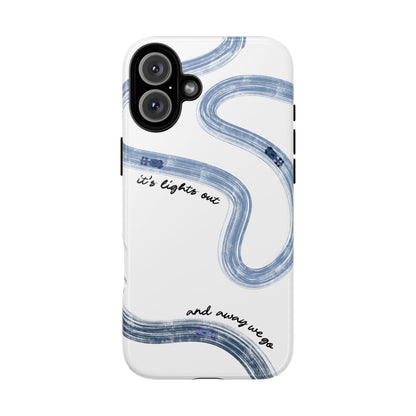 F1 Phone Case Blue Painted "its lights out and away we go", Trendy F1 Gift, Formula 1 Gift, Cute F1 Phone Case, Gift for F1 Fans