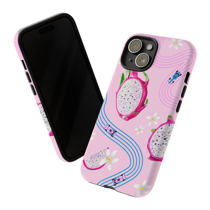 Pink F1 Alpine and Dragonfruit Phone Case, Trendy F1 Gift, Formula 1 Gift, Cute Fruit F1 Phone Case, Unique Phone Case
