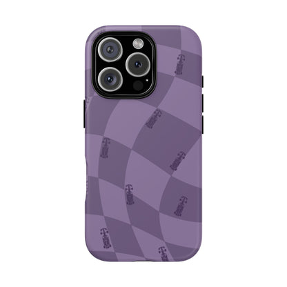 F1 Phone Case Purple Checkered Design, Trendy F1 Gift, Formula 1 Gift, Cute F1 Phone Case, Unique Formula One Phone Case