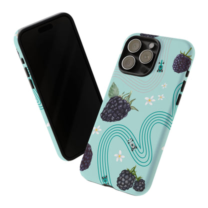 Teal F1 Mercedes and Blackberries Phone Case , Trendy F1 Gift, Formula 1 Gift, Cute Fruit F1 Phone Case, Unique Phone Case