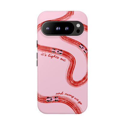 F1 Phone Case Pink and Red Painted "its lights out and away we go", Trendy F1 Gift, Formula 1 Gift, Cute F1 Phone Case, Unique Phone Case