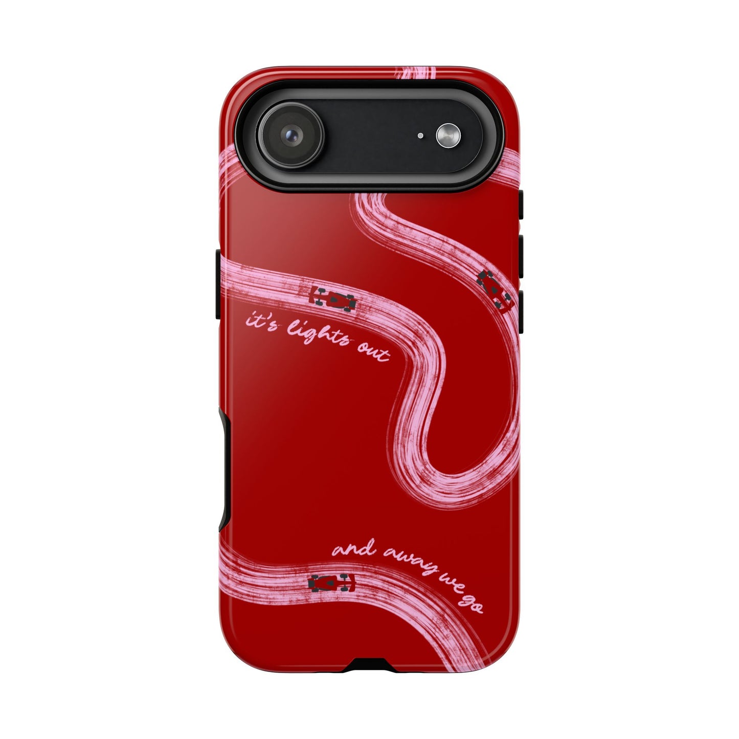 Red and Pink Lights Out F1 Phone Case Design, Trendy F1 Gift, Formula 1 Gift, Cute F1 Phone Case, Unique Formula One Phone Case