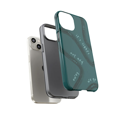 Teal Lights Out F1 Phone Case Design, Trendy F1 Gift, Formula 1 Gift, Cute F1 Phone Case, Unique Formula One Phone Case