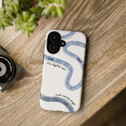 F1 Phone Case Blue Painted "its lights out and away we go", Trendy F1 Gift, Formula 1 Gift, Cute F1 Phone Case, Gift for F1 Fans