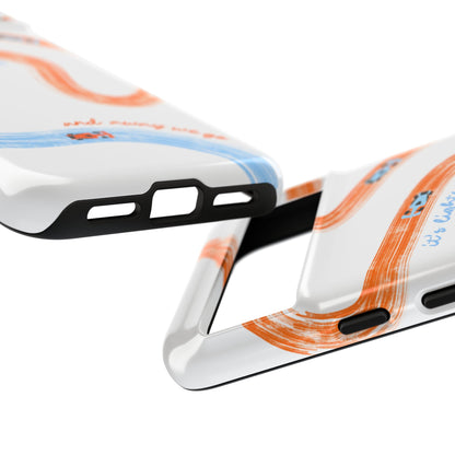 McLaren F1 Phone Case Orange and Blue Painted "its lights out and away we go", Trendy F1 Gift, Formula 1 Gift, Cute F1 Phone Case