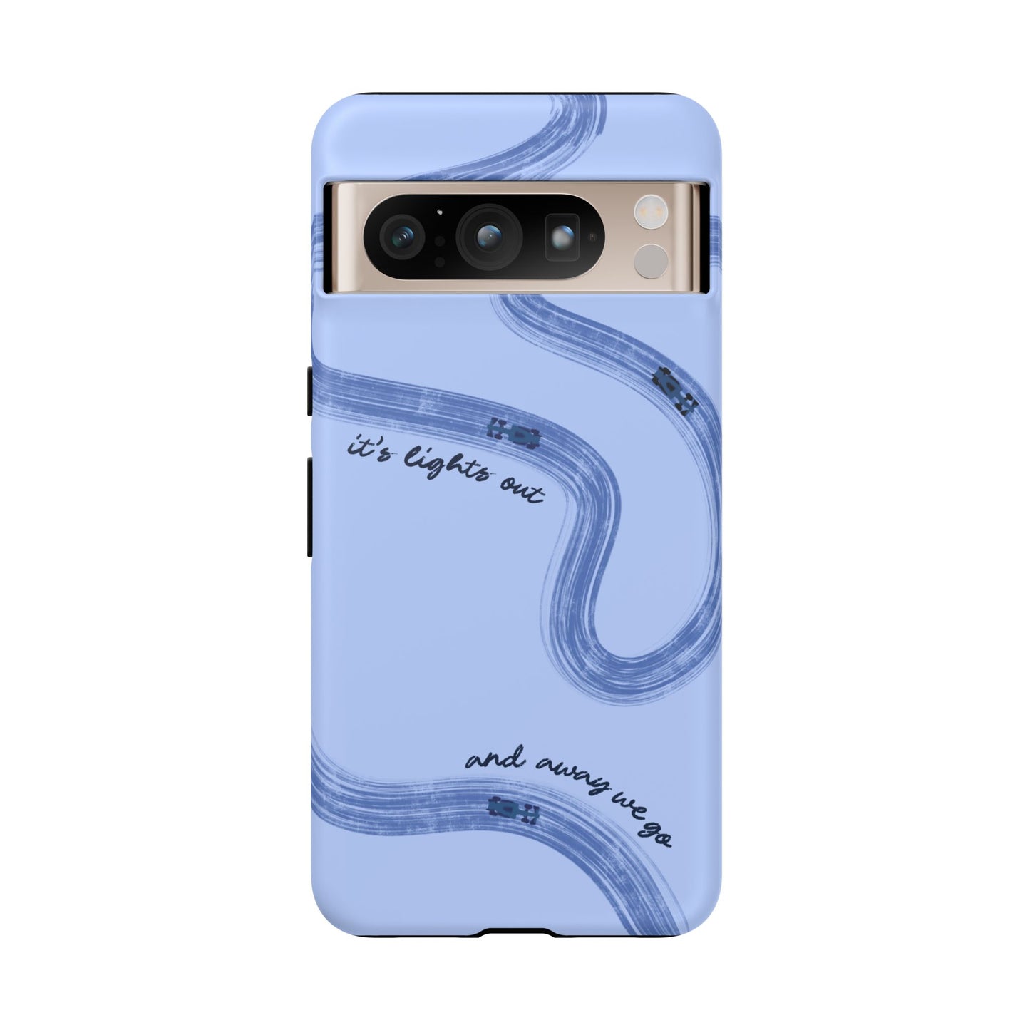 F1 Phone Case Monochrome Blue Painted "its lights out and away we go", Trendy F1 Gift, Formula 1 Gift, Cute F1 Phone Case, Phone Case