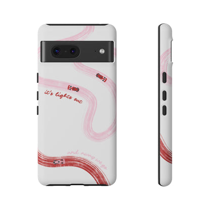 F1 Phone Case Pink and Red Painted "its lights out and away we go", Trendy F1 Gift, Formula 1 Gift, Cute F1 Phone Case, Unique Phone Case