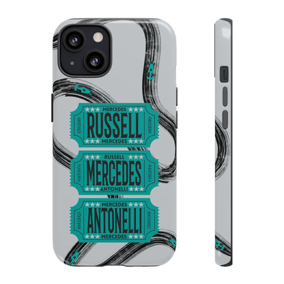 Mercedes F1 Phone Case Painted Ticket Stubs, Trendy F1 Gift, Formula 1 Gift, Cute F1 Phone Case