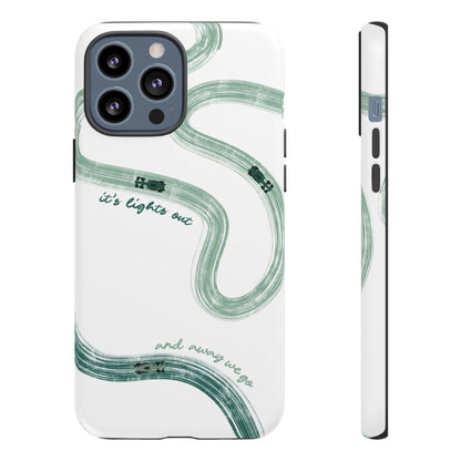 F1 Phone Case Green Painted "its lights out and away we go", Trendy F1 Gift, Formula 1 Gift, Cute F1 Phone Case, Gift for F1 Fans