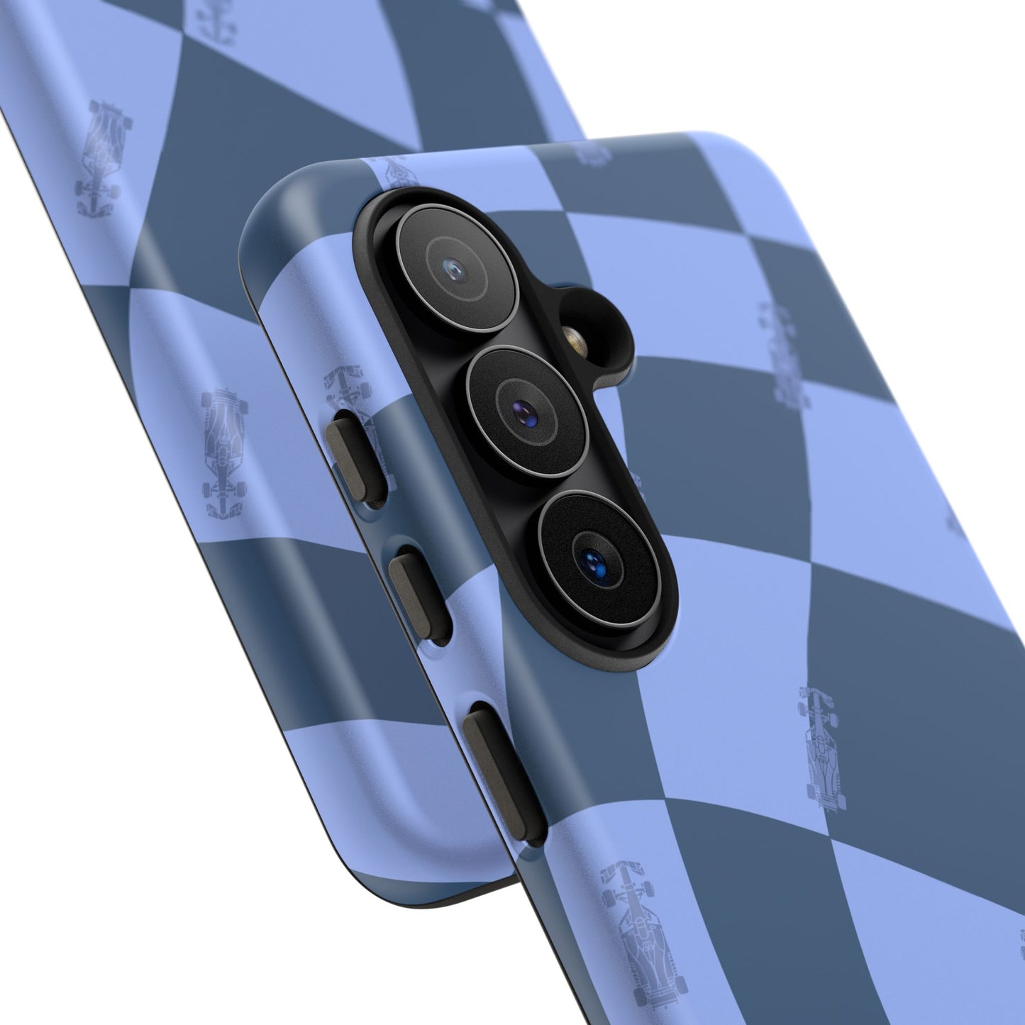 F1 Phone Case Blue Checkerboard Design, Trendy F1 Gift, Formula 1 Gift, Cute F1 Phone Case, Unique Formula One Phone Case