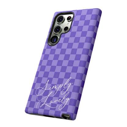 Simply Lovely Purple Checkered F1 Phone Case Design, Trendy F1 Gift, Formula 1 Gift, Cute F1 Phone Case