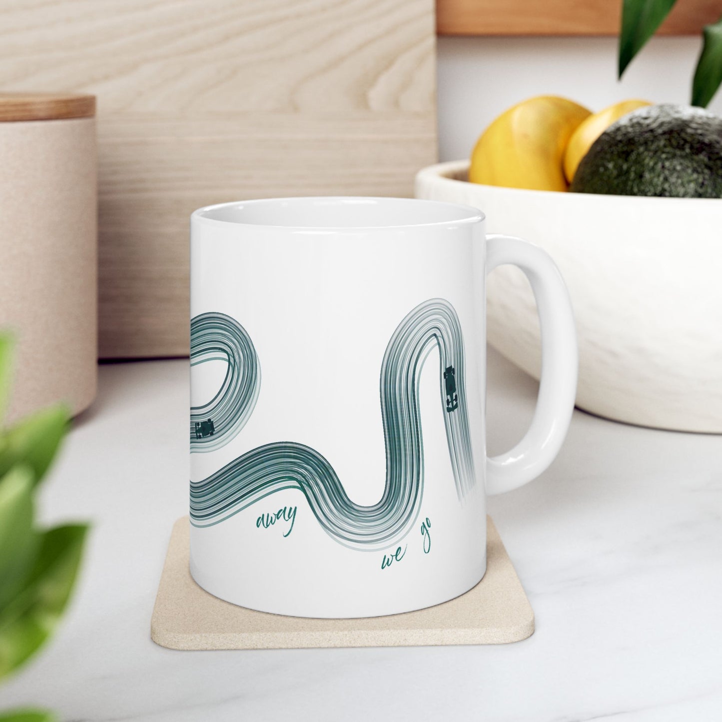Green Painted F1  It's Lights Out and Away We Go Mug, Unique Gift for Coffee Lovers, Whimsical Formula 1 Gift