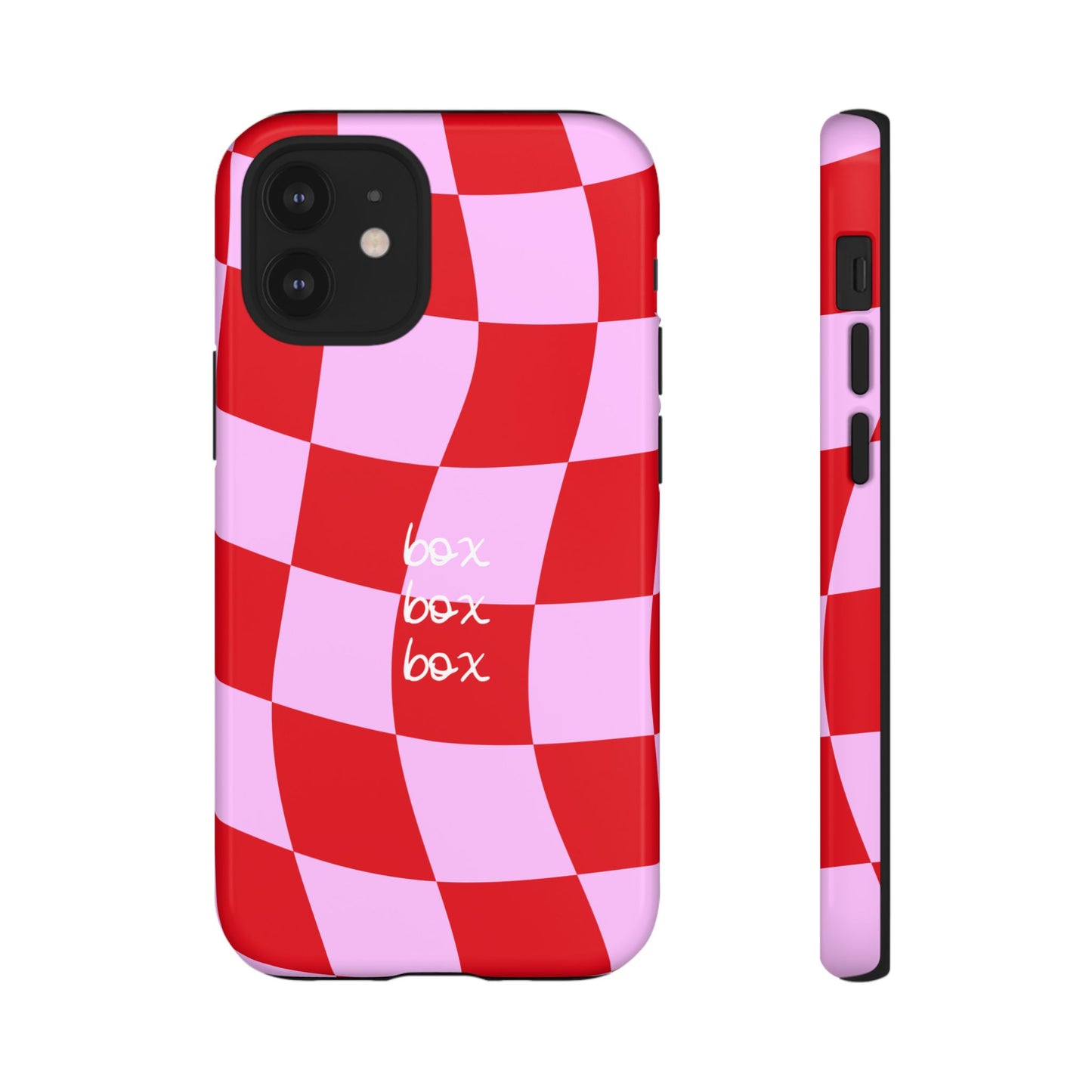 Pink and Red Checkered F1 Phone Case, Box Box Box F1 Phone Case