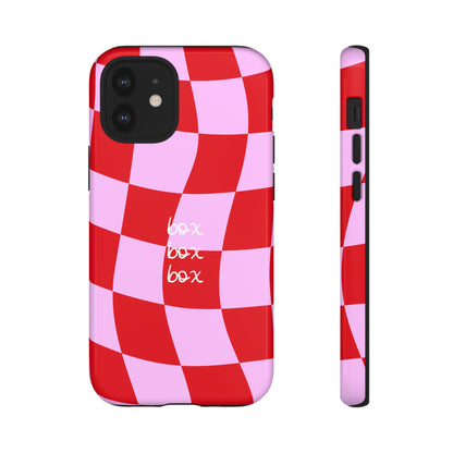 Pink and Red Checkered F1 Phone Case, Box Box Box F1 Phone Case