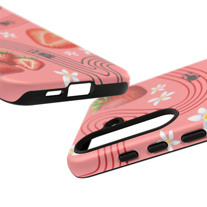 Red F1 Audi and Strawberries Phone Case, Trendy F1 Gift, Formula 1 Gift, Cute Fruit F1 Phone Case, Unique Phone Case