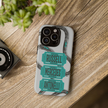 Mercedes F1 Phone Case Painted Ticket Stubs, Trendy F1 Gift, Formula 1 Gift, Cute F1 Phone Case