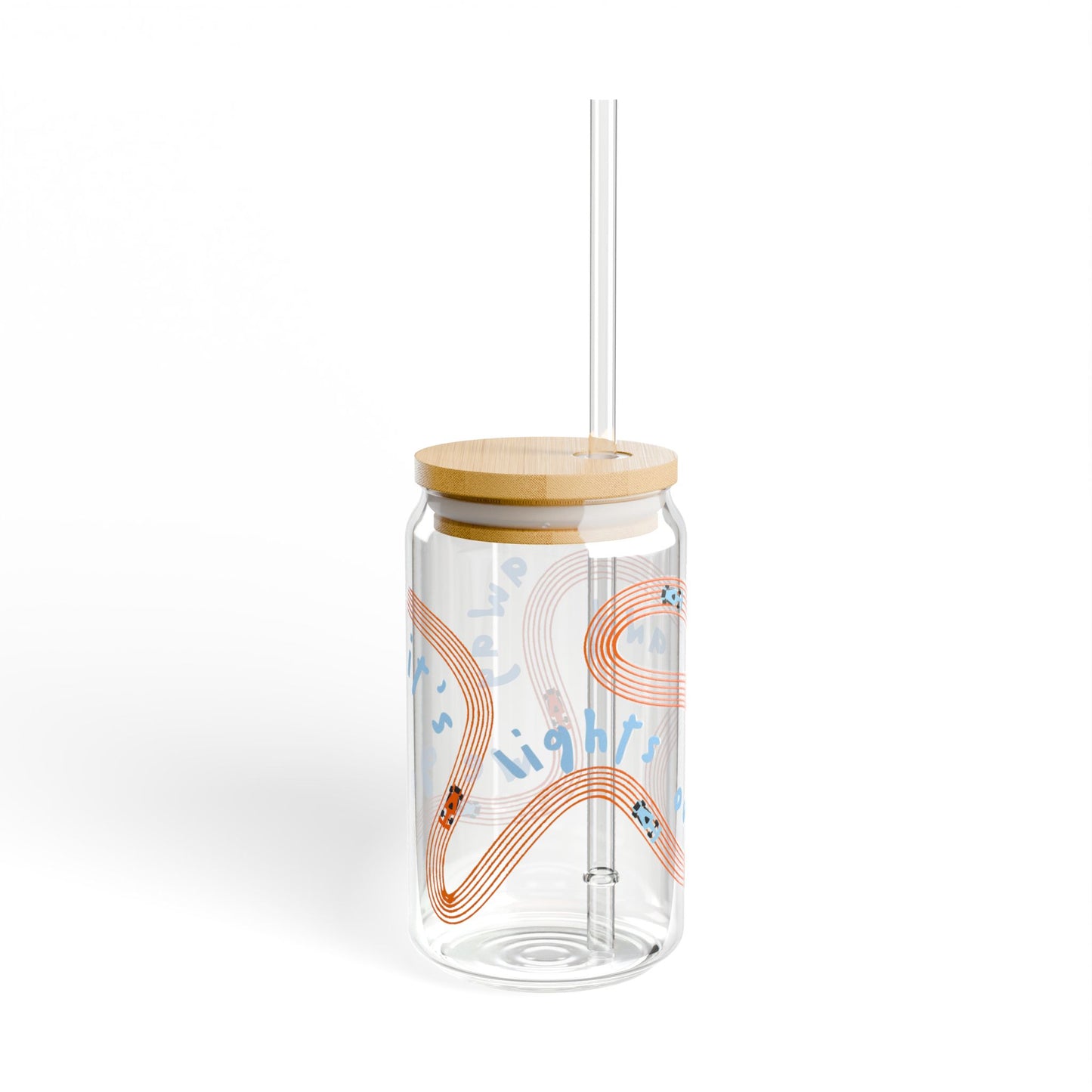 McLaren F1 Orange and Blue It's Lights Out sipper glass | 16oz