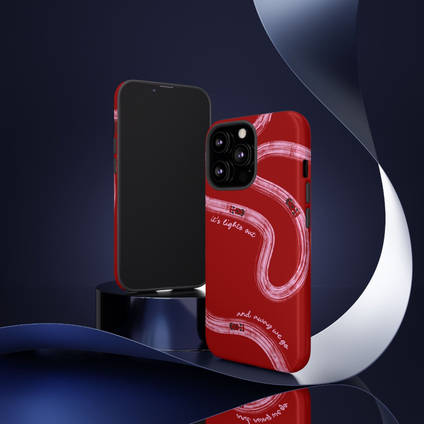 Red and Pink Lights Out F1 Phone Case Design, Trendy F1 Gift, Formula 1 Gift, Cute F1 Phone Case, Unique Formula One Phone Case