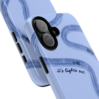 F1 Phone Case Monochrome Blue Painted "its lights out and away we go", Trendy F1 Gift, Formula 1 Gift, Cute F1 Phone Case, Phone Case