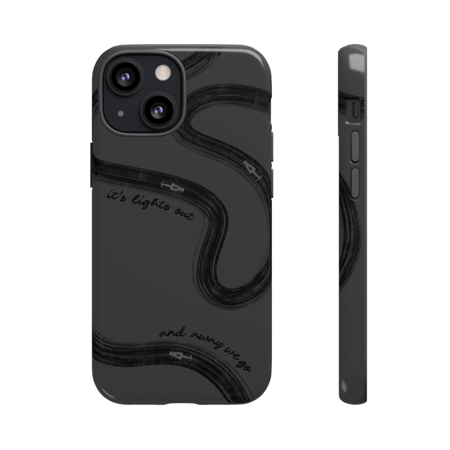 F1 Phone Case Monochrome Black Painted "its lights out and away we go", Trendy F1 Gift, Formula 1 Gift, Cute F1 Phone Case, Phone Case