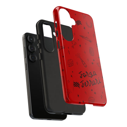 F1 Ferrari Racing Doodle "Forza Ferrari" F1 Phone Case Design