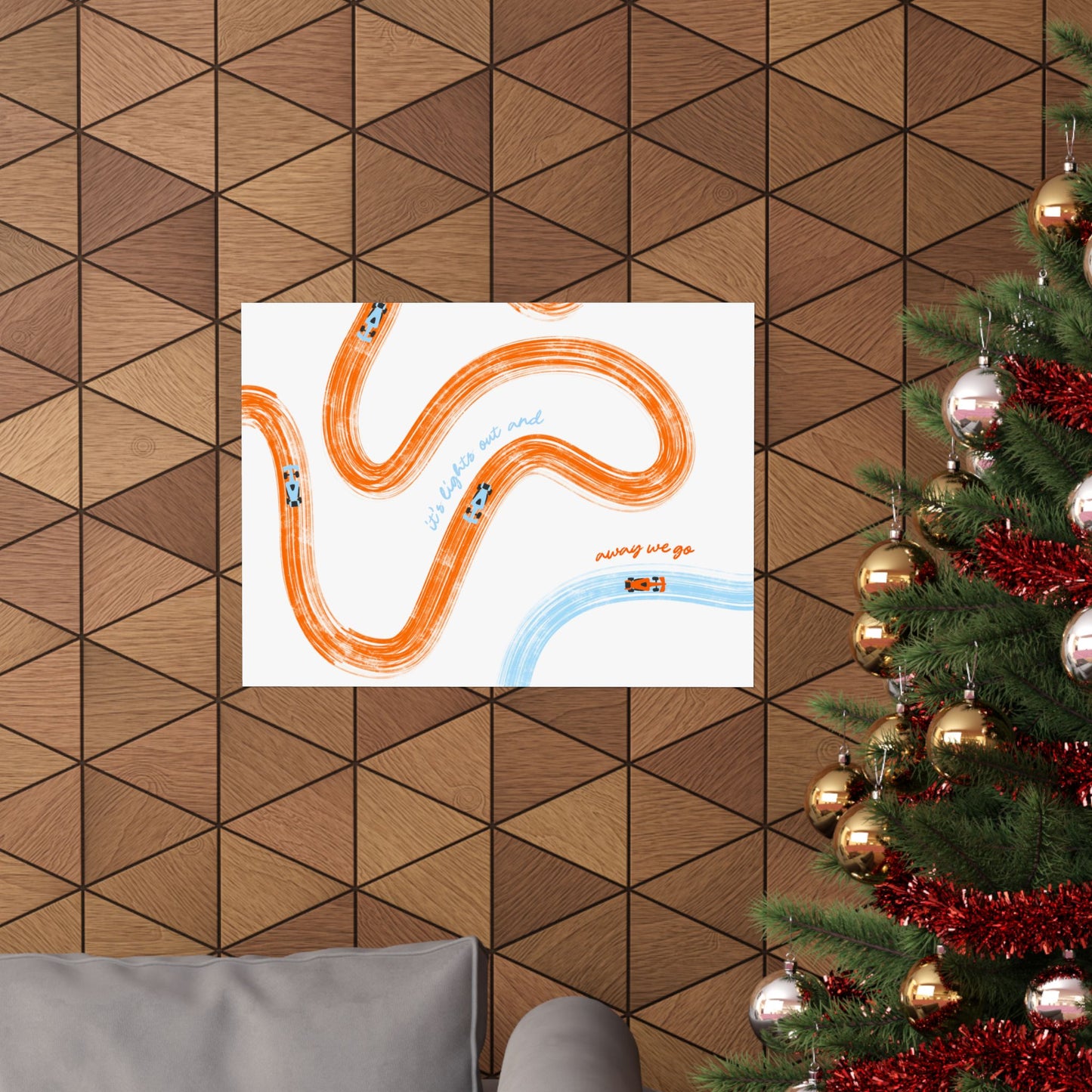 McLaren Orange and Blue Matte Horizontal Poster | US SIZING