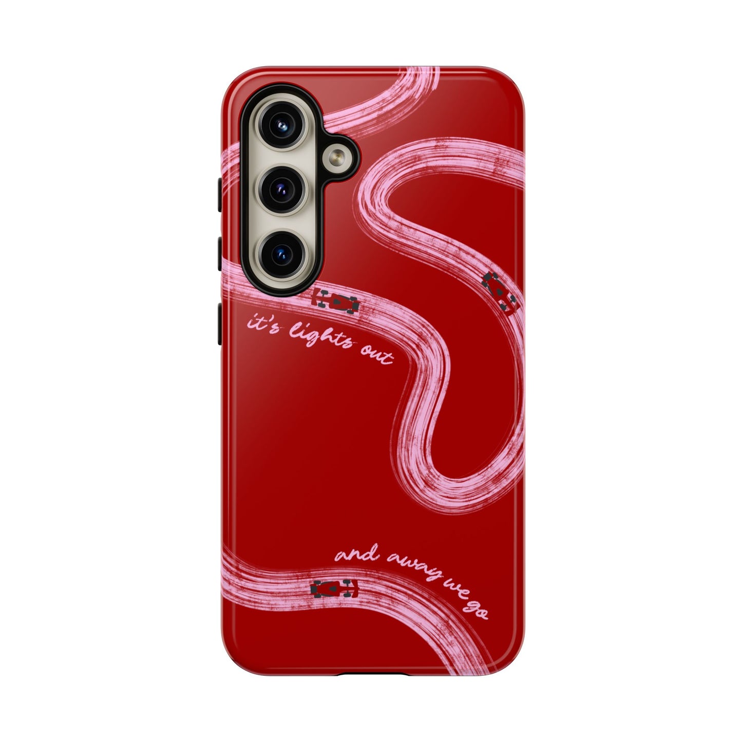 Red and Pink Lights Out F1 Phone Case Design, Trendy F1 Gift, Formula 1 Gift, Cute F1 Phone Case, Unique Formula One Phone Case