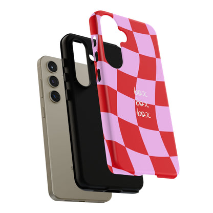 Pink and Red Checkered F1 Phone Case, Box Box Box F1 Phone Case