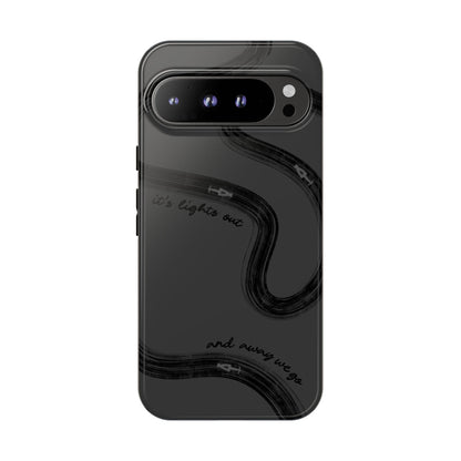 F1 Phone Case Monochrome Black Painted "its lights out and away we go", Trendy F1 Gift, Formula 1 Gift, Cute F1 Phone Case, Phone Case