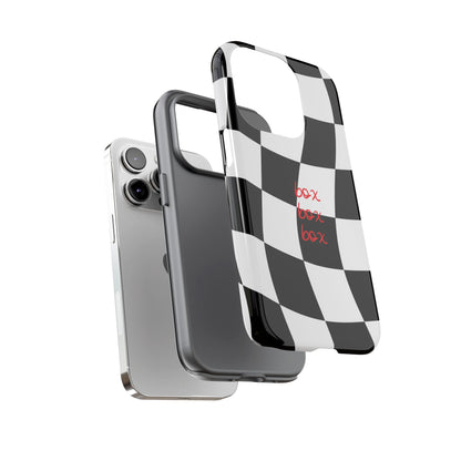 Black and Red Checkered F1 Phone Case, Box Box Box F1 Phone Case