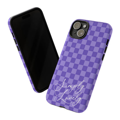 Simply Lovely Purple Checkered F1 Phone Case Design, Trendy F1 Gift, Formula 1 Gift, Cute F1 Phone Case