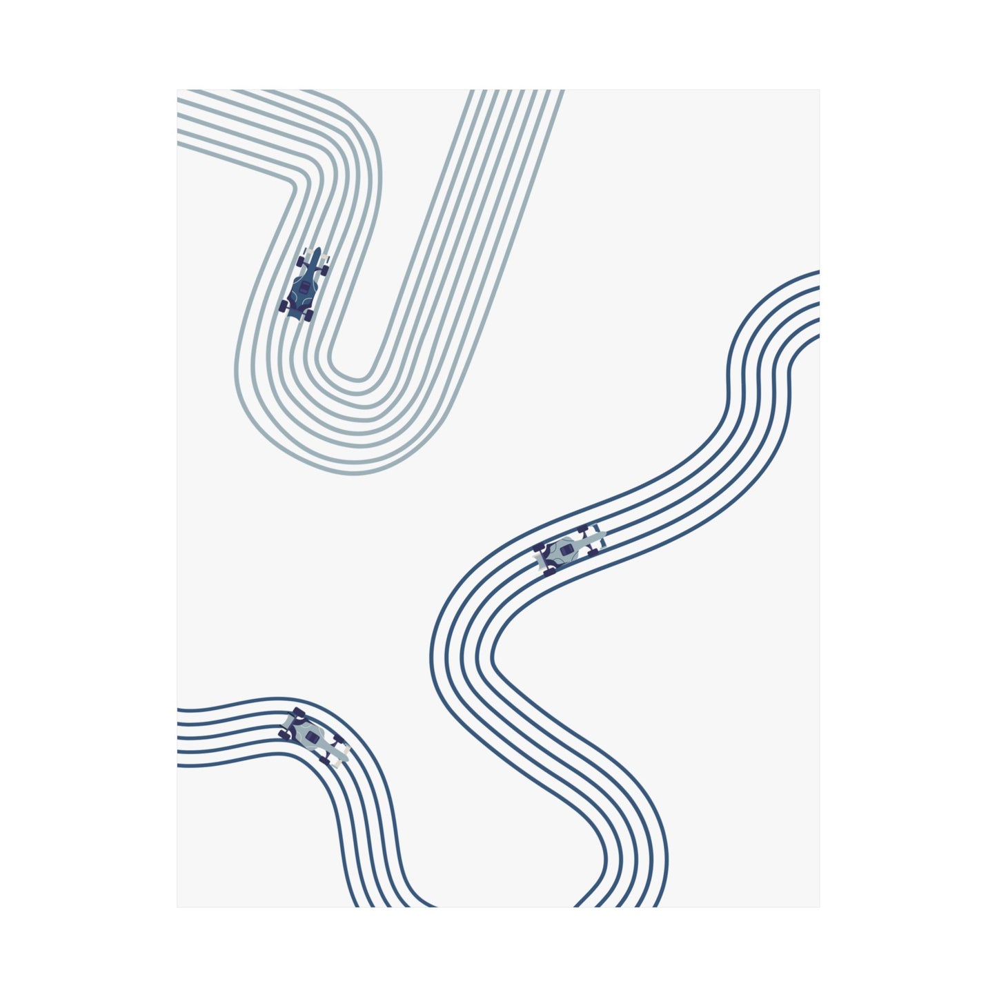 Abstract Blue F1 Matte Vertical Poster | F1 Giclée Art Print (US SIZING)