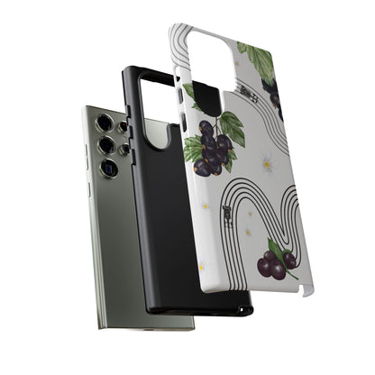 F1 Cadillac and Black Currants Phone Case, Trendy F1 Gift, Formula 1 Gift, Cute Fruit F1 Phone Case, Unique Phone Case
