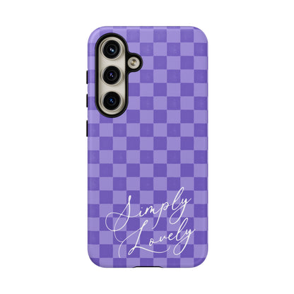 Simply Lovely Purple Checkered F1 Phone Case Design, Trendy F1 Gift, Formula 1 Gift, Cute F1 Phone Case