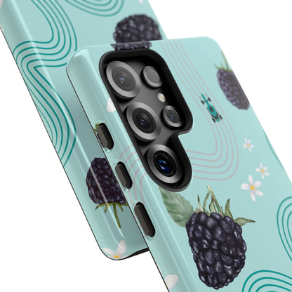 Teal F1 Mercedes and Blackberries Phone Case , Trendy F1 Gift, Formula 1 Gift, Cute Fruit F1 Phone Case, Unique Phone Case