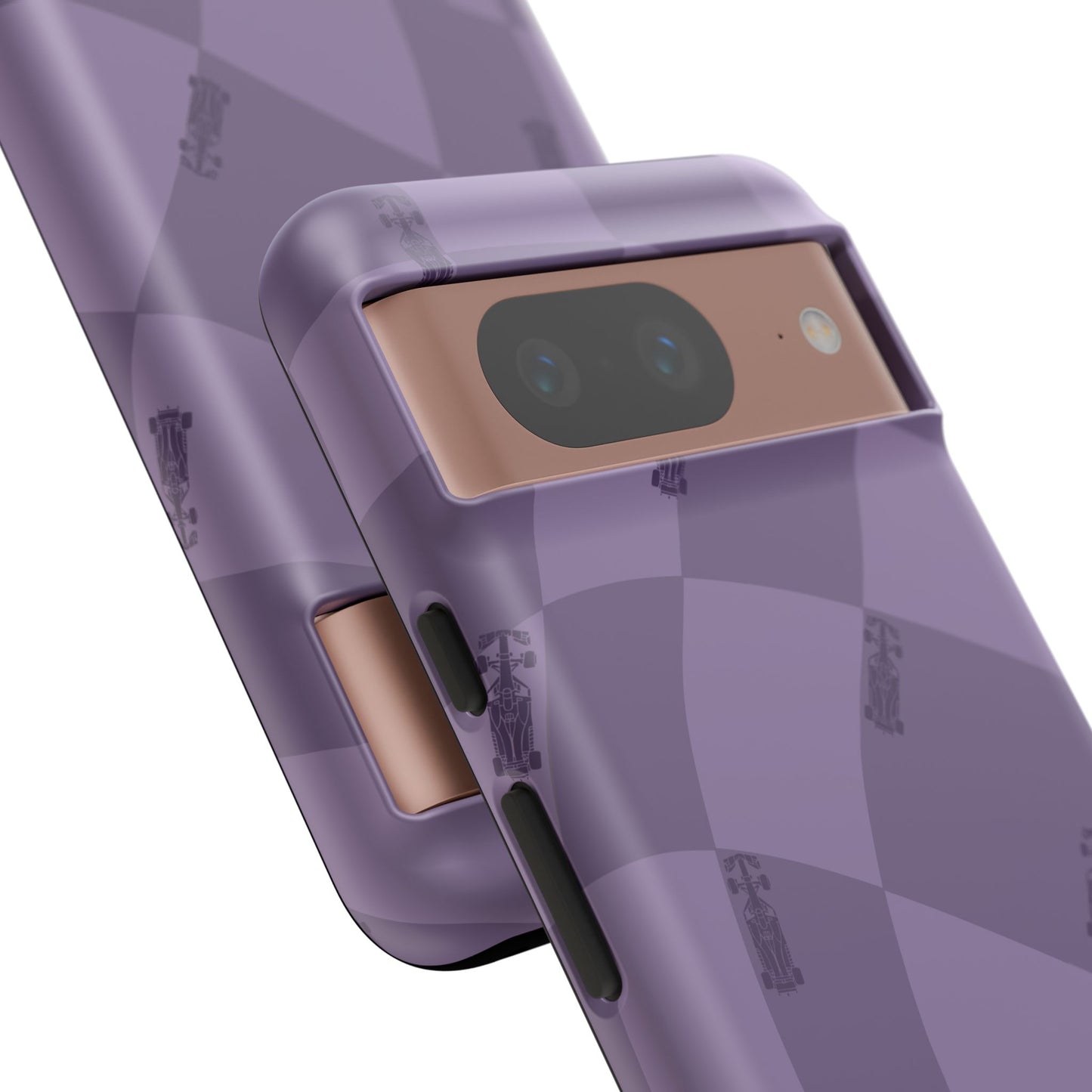 F1 Phone Case Purple Checkered Design, Trendy F1 Gift, Formula 1 Gift, Cute F1 Phone Case, Unique Formula One Phone Case