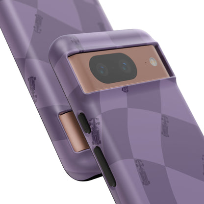 F1 Phone Case Purple Checkered Design, Trendy F1 Gift, Formula 1 Gift, Cute F1 Phone Case, Unique Formula One Phone Case