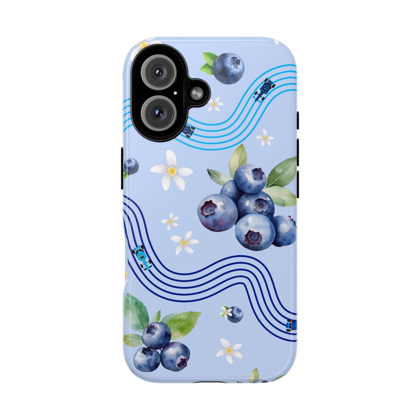 Blue F1 Williams and Blueberries Phone Case, Trendy F1 Gift, Formula 1 Gift, Cute Fruit F1 Phone Case, Unique Phone Case