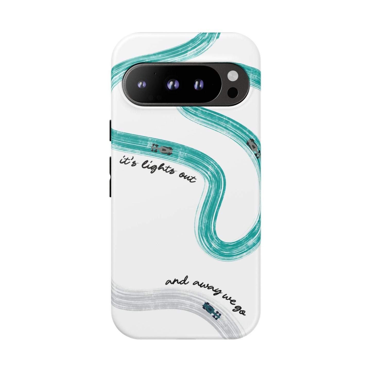 Mercedes F1 Phone Case Painted "its lights out and away we go", Trendy F1 Gift, Formula 1 Gift, Cute F1 Phone Case