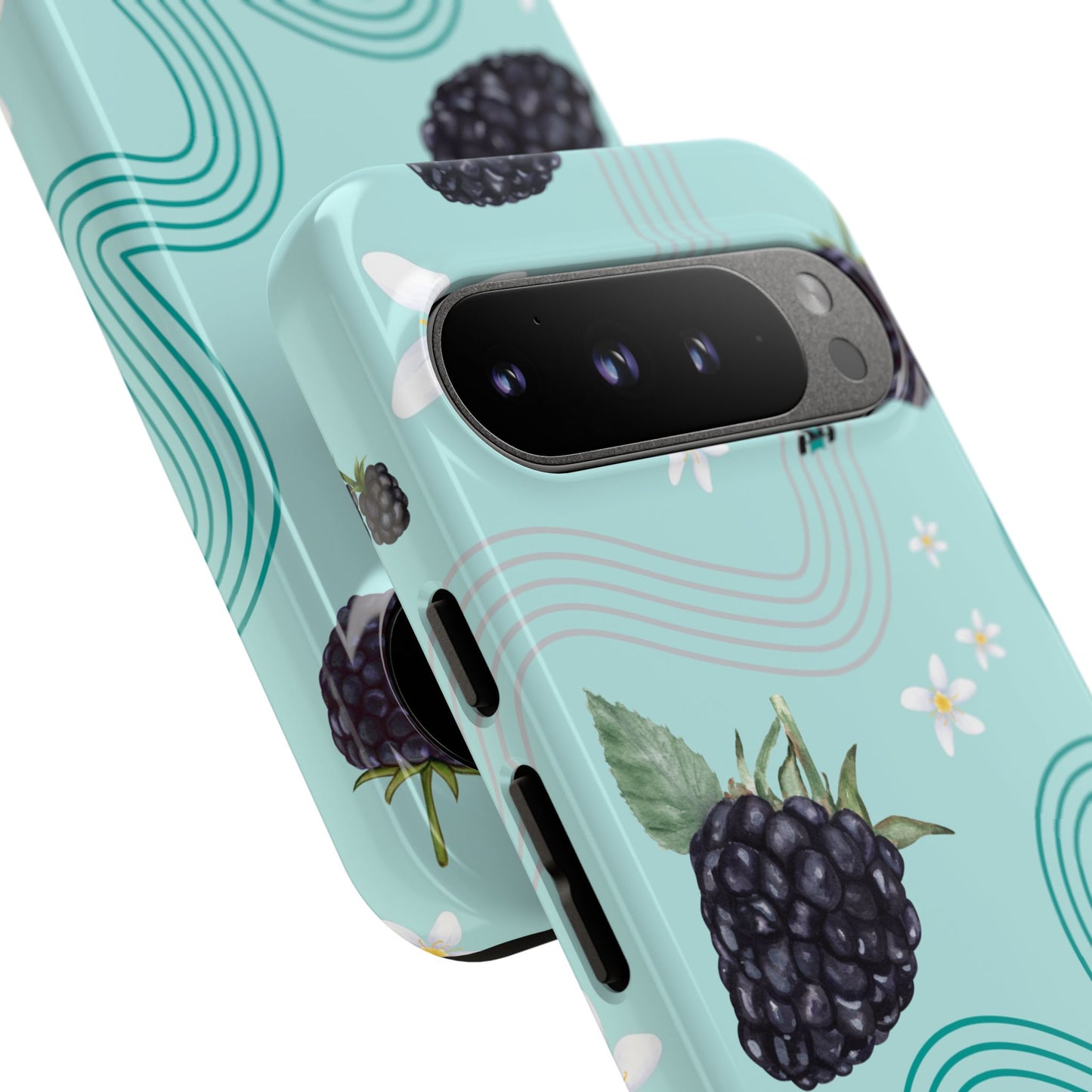 Teal F1 Mercedes and Blackberries Phone Case , Trendy F1 Gift, Formula 1 Gift, Cute Fruit F1 Phone Case, Unique Phone Case
