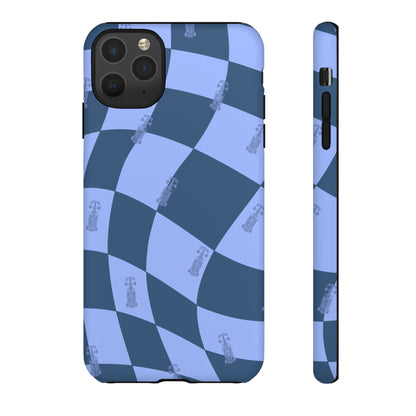 F1 Phone Case Blue Checkerboard Design, Trendy F1 Gift, Formula 1 Gift, Cute F1 Phone Case, Unique Formula One Phone Case
