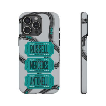 Mercedes F1 Phone Case Painted Ticket Stubs, Trendy F1 Gift, Formula 1 Gift, Cute F1 Phone Case
