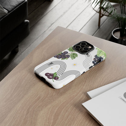 F1 Cadillac and Black Currants Phone Case, Trendy F1 Gift, Formula 1 Gift, Cute Fruit F1 Phone Case, Unique Phone Case