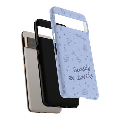 Blue Doodle "Simply Lovely" F1 Phone Case Design