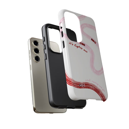 F1 Phone Case Pink and Red Painted "its lights out and away we go", Trendy F1 Gift, Formula 1 Gift, Cute F1 Phone Case, Unique Phone Case