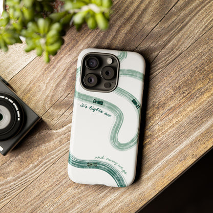 F1 Phone Case Green Painted "its lights out and away we go", Trendy F1 Gift, Formula 1 Gift, Cute F1 Phone Case, Gift for F1 Fans