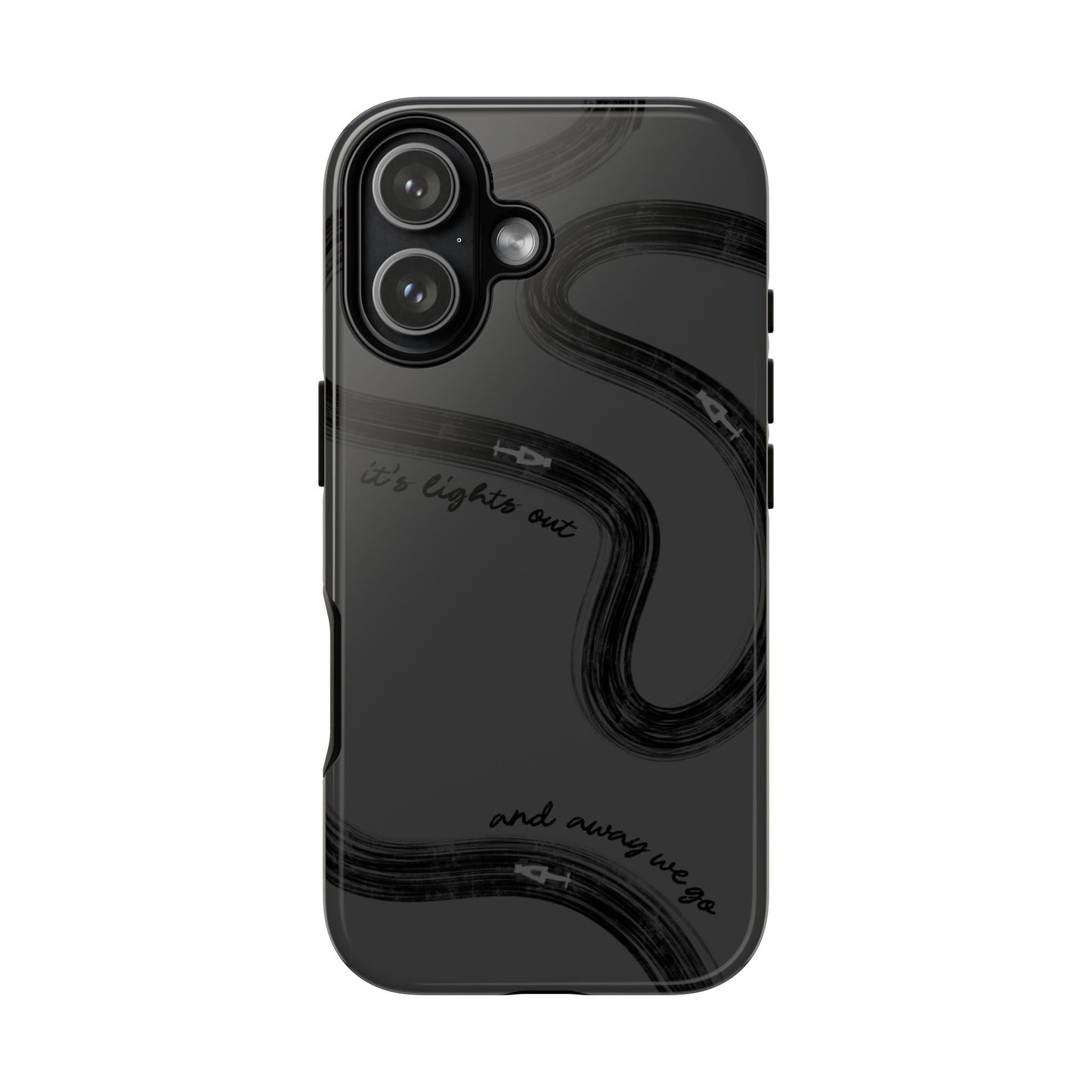 F1 Phone Case Monochrome Black Painted "its lights out and away we go", Trendy F1 Gift, Formula 1 Gift, Cute F1 Phone Case, Phone Case